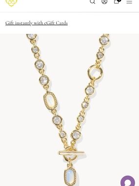 Kendra Scott Gold Crystal & Opal-Style Pendant Necklace